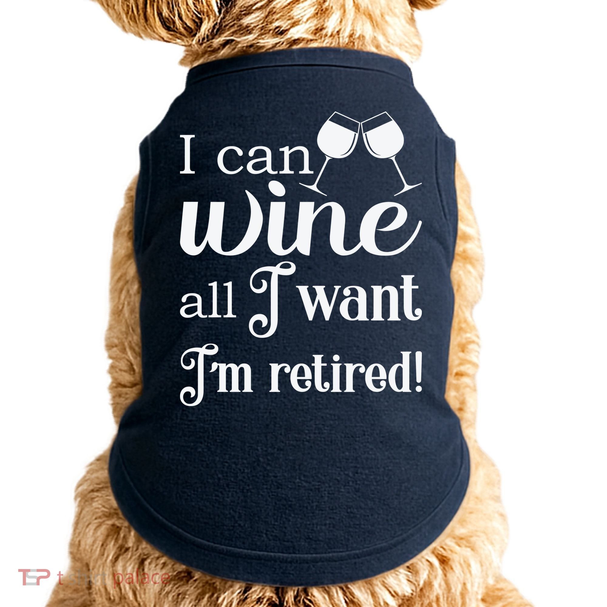 Retired Retirement Wine Gift Doggie Tank