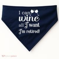 Retired Retirement Wine Gift USA-Made Doggie Bandana thumb 0