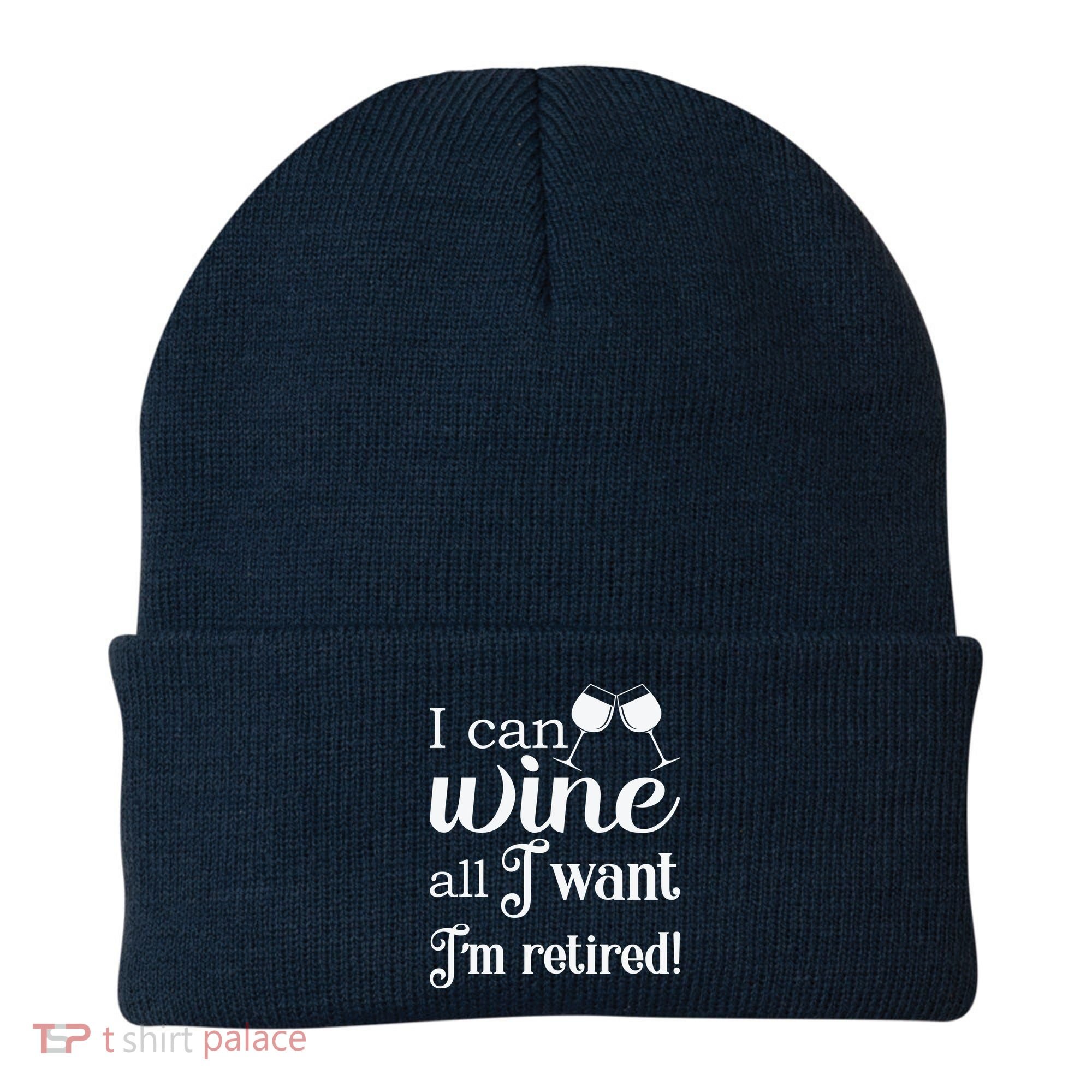 Retired Retirement Wine Gift Beanie