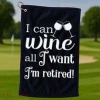 Retired Retirement Wine Gift Golf Towel thumb 1