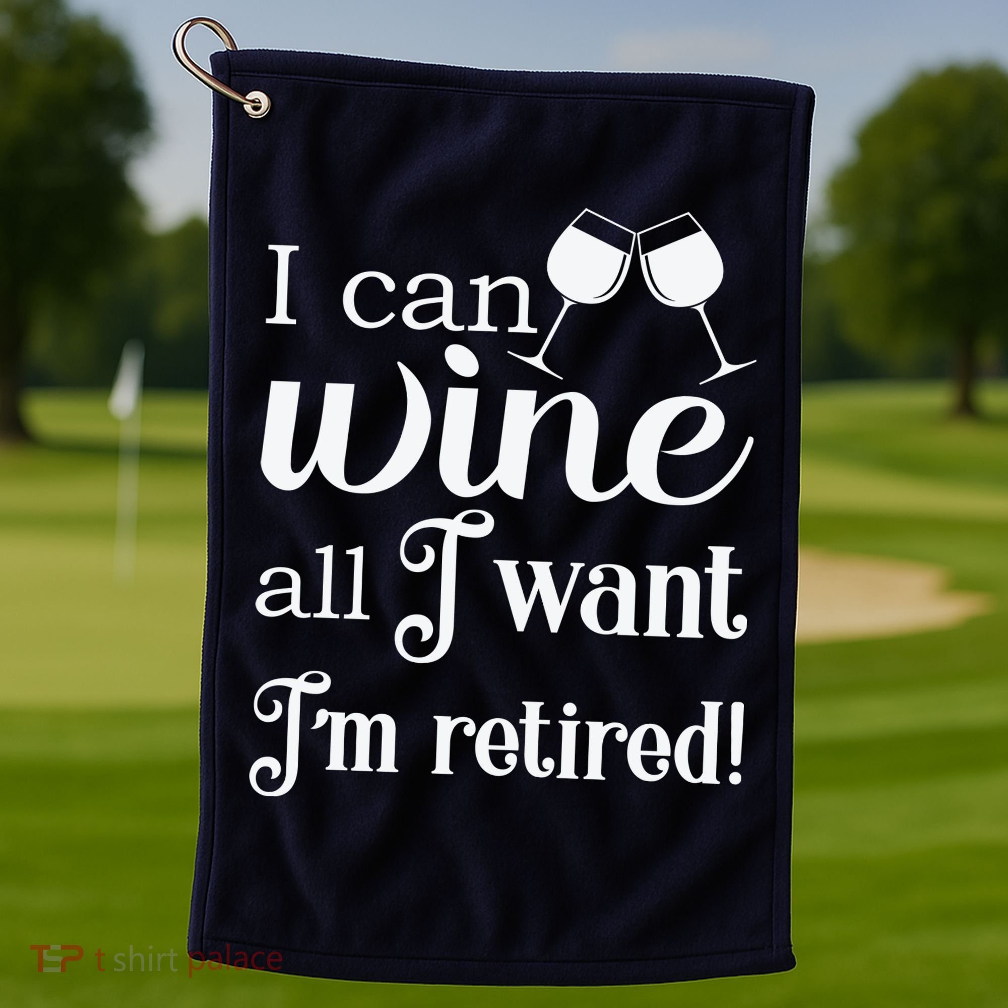 Retired Retirement Wine Gift Golf Towel