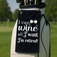 Retired Retirement Wine Gift Golf Towel thumb 2
