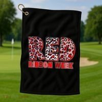 Red Ribbon Week Awareness Golf Towel thumb 1