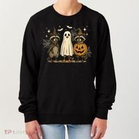Retro Raccoon Witch Scary Halloween Pumpkin  Women's Sweatshirt thumb 0