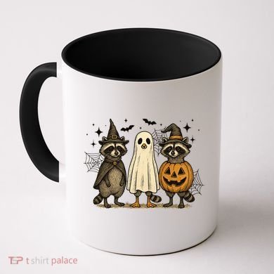 Retro Raccoon Witch Scary Halloween Pumpkin  Coffee Mug