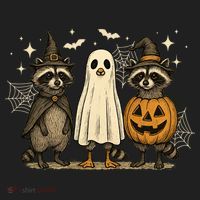 Retro Raccoon Witch Scary Halloween Pumpkin  Hat thumb 2
