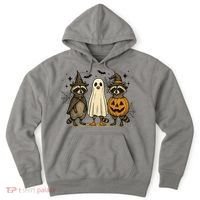 Retro Raccoon Witch Scary Halloween Pumpkin  Hoodie thumb 0
