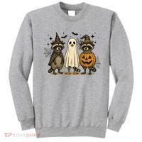 Retro Raccoon Witch Scary Halloween Pumpkin  Sweatshirt thumb 0