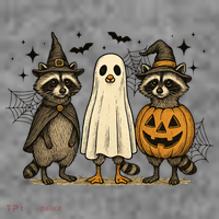 Retro Raccoon Witch Scary Halloween Pumpkin  Sweatshirt thumb 3