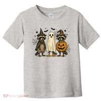 Retro Raccoon Witch Scary Halloween Pumpkin  Toddler T-Shirt thumb 0