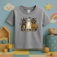 Retro Raccoon Witch Scary Halloween Pumpkin  Toddler T-Shirt thumb 3