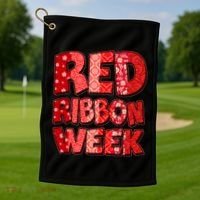 Red Ribbon Weekend Substance Abuse Awareness Golf Towel thumb 1
