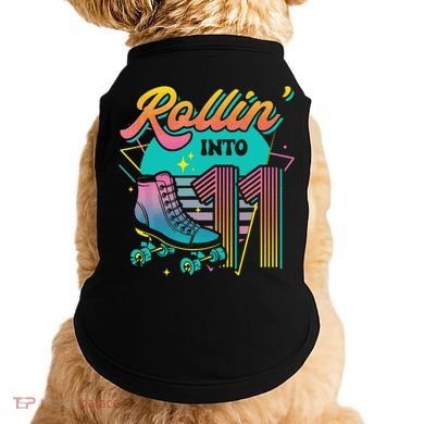 Roller Skate 11th Birthday Party Rolling into 11 Retro  Doggie Tank