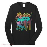 Roller Skate 11th Birthday Party Rolling into 11 Retro  Long Sleeve Shirt thumb 0