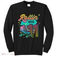 Roller Skate 11th Birthday Party Rolling into 11 Retro  Sweatshirt thumb 0