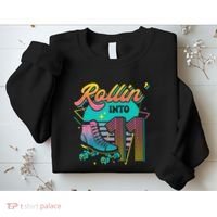 Roller Skate 11th Birthday Party Rolling into 11 Retro  Sweatshirt thumb 2