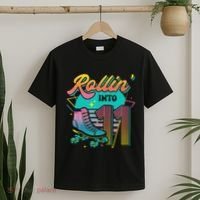 Roller Skate 11th Birthday Party Rolling into 11 Retro  T-Shirt thumb 2