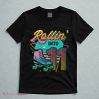 Roller Skate 11th Birthday Party Rolling into 11 Retro  T-Shirt thumb 5