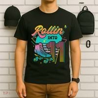Roller Skate 11th Birthday Party Rolling into 11 Retro  T-Shirt thumb 6