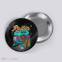 Roller Skate 11th Birthday Party Rolling into 11 Retro  Button thumb 0