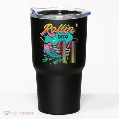 Roller Skate 11th Birthday Party Rolling into 11 Retro  Tumbler