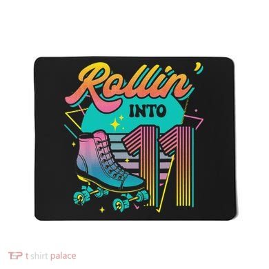 Roller Skate 11th Birthday Party Rolling into 11 Retro  Mousepad