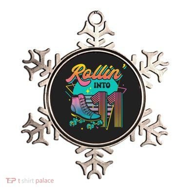 Roller Skate 11th Birthday Party Rolling into 11 Retro  Ornament