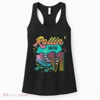 Roller Skate 11th Birthday Party Rolling into 11 Retro  Women's Tank Top thumb 0