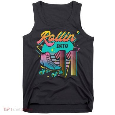 Roller Skate 11th Birthday Party Rolling into 11 Retro  Tank Top