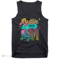 Roller Skate 11th Birthday Party Rolling into 11 Retro  Tank Top thumb 0