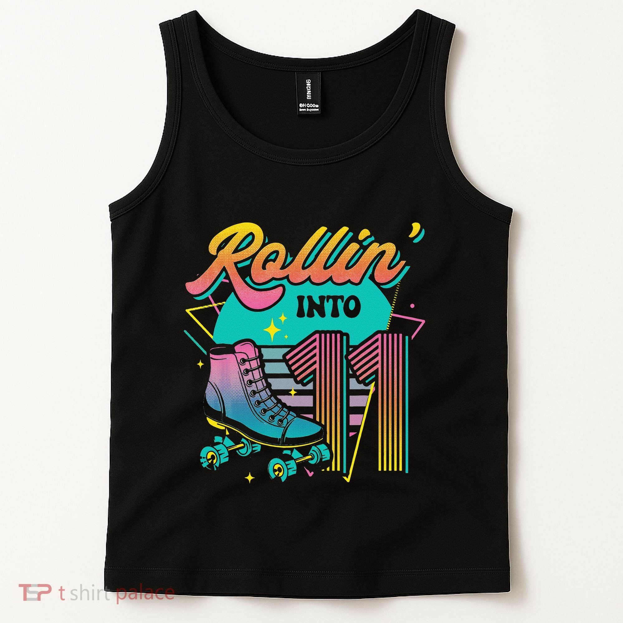 Roller Skate 11th Birthday Party Rolling into 11 Retro  Tank Top