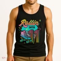 Roller Skate 11th Birthday Party Rolling into 11 Retro  Tank Top thumb 3