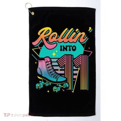 Roller Skate 11th Birthday Party Rolling into 11 Retro  Golf Towel