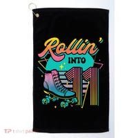Roller Skate 11th Birthday Party Rolling into 11 Retro  Golf Towel thumb 0