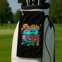 Roller Skate 11th Birthday Party Rolling into 11 Retro  Golf Towel thumb 2