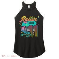 Roller Skate 11th Birthday Party Rolling into 11 Retro  Women's Perfect Tri Rocker Tank thumb 0