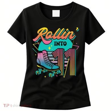 Roller Skate 11th Birthday Party Rolling into 11 Retro  Women's T-Shirt