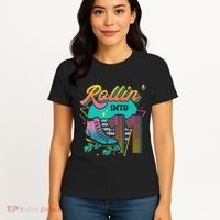 Roller Skate 11th Birthday Party Rolling into 11 Retro  Women's T-Shirt thumb 4