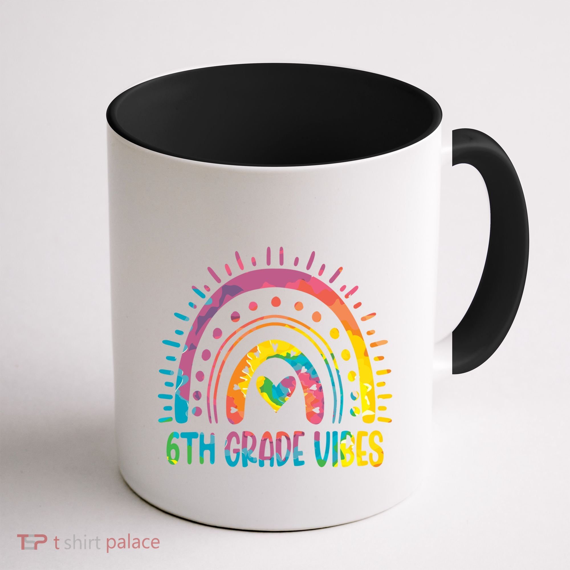 Rainbow Sixth 6Th Grade Vibes Back To School Tie Dye Gift Coffee Mug