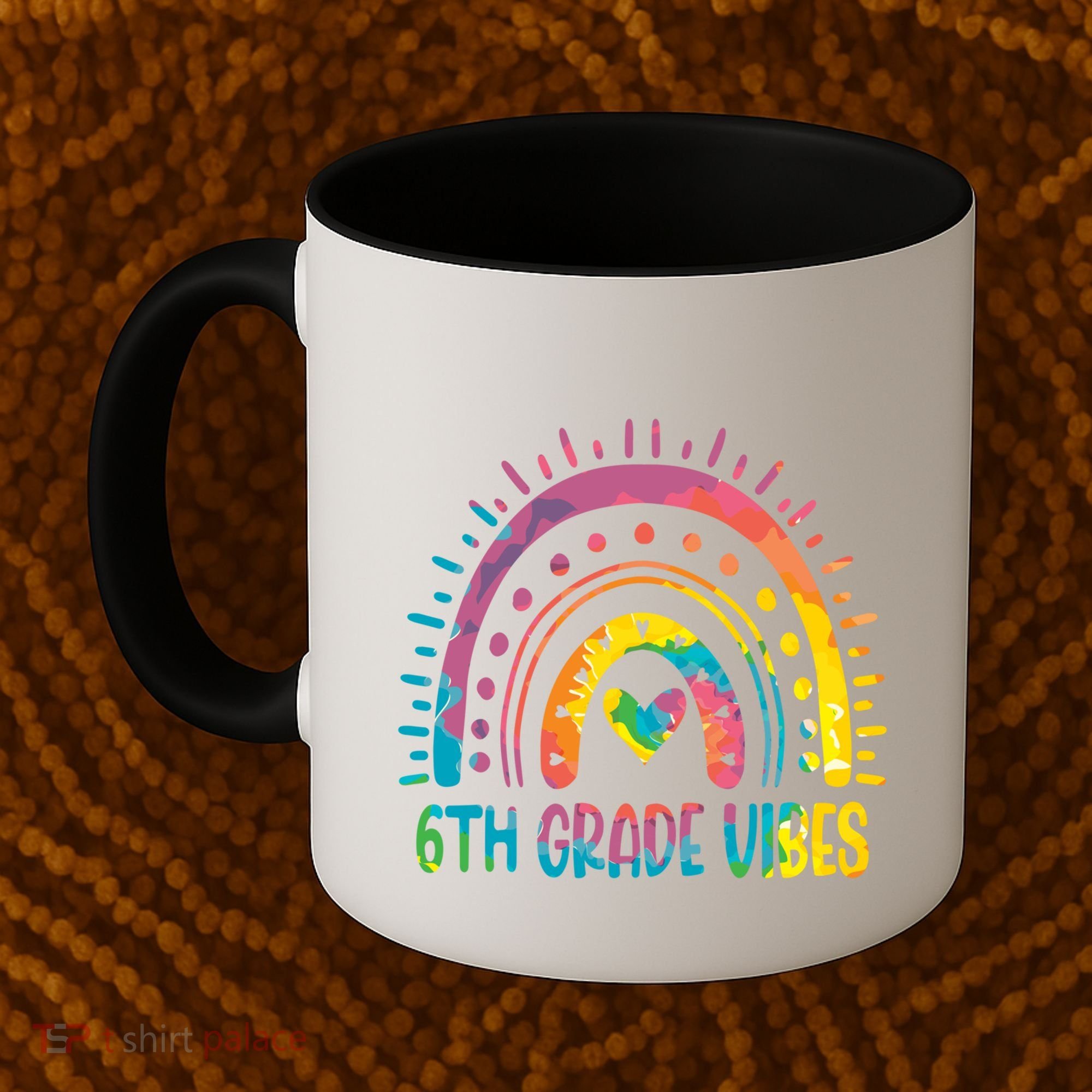 Rainbow Sixth 6Th Grade Vibes Back To School Tie Dye Gift Coffee Mug