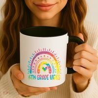 Rainbow Sixth 6Th Grade Vibes Back To School Tie Dye Gift Coffee Mug thumb 3