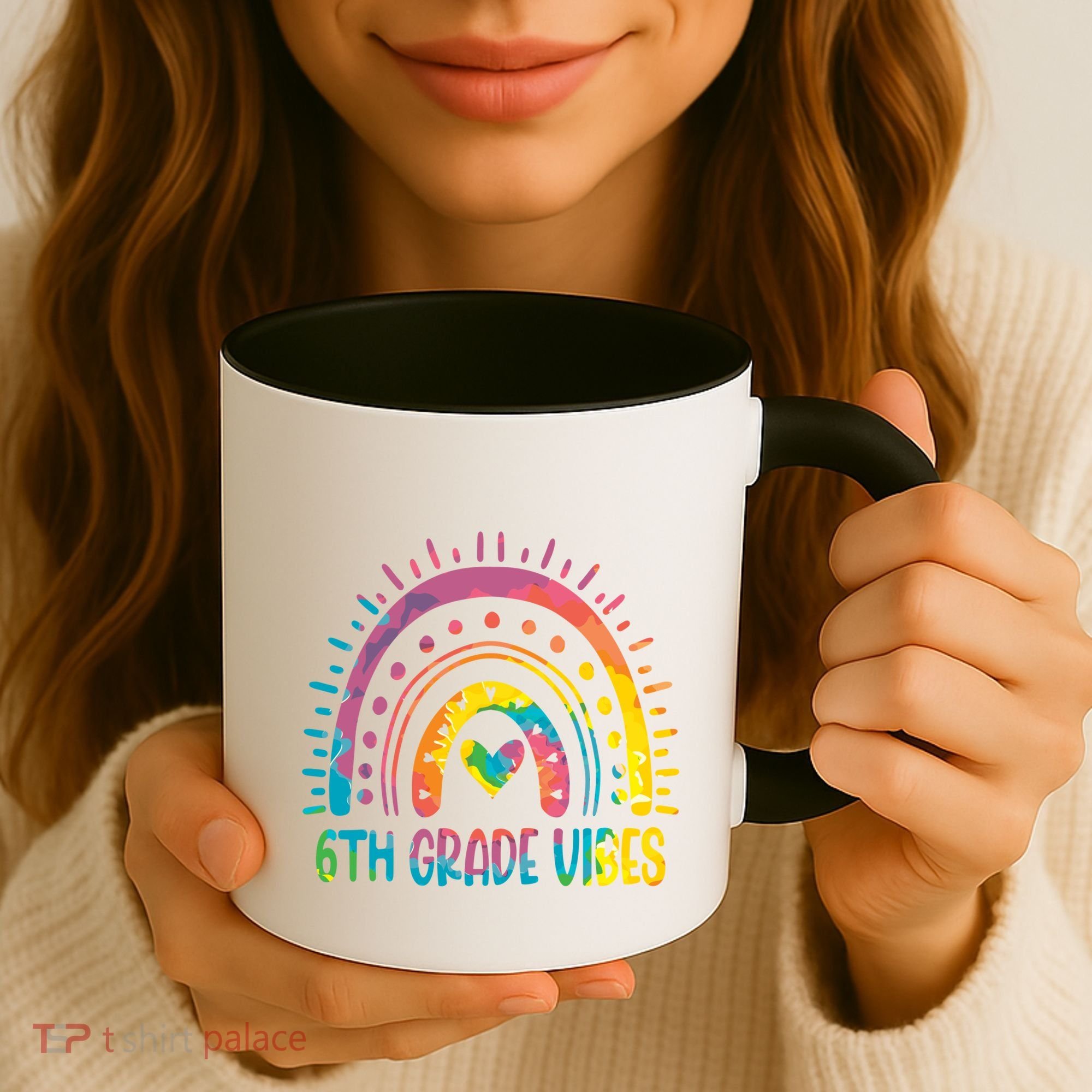 Rainbow Sixth 6Th Grade Vibes Back To School Tie Dye Gift Coffee Mug