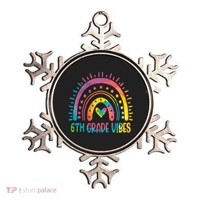 Rainbow Sixth 6Th Grade Vibes Back To School Tie Dye Gift Ornament