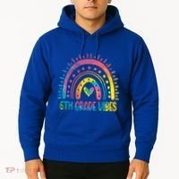 Rainbow Sixth 6Th Grade Vibes Back To School Tie Dye Gift Hoodie thumb 2