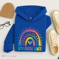 Rainbow Sixth 6Th Grade Vibes Back To School Tie Dye Gift Hoodie thumb 4