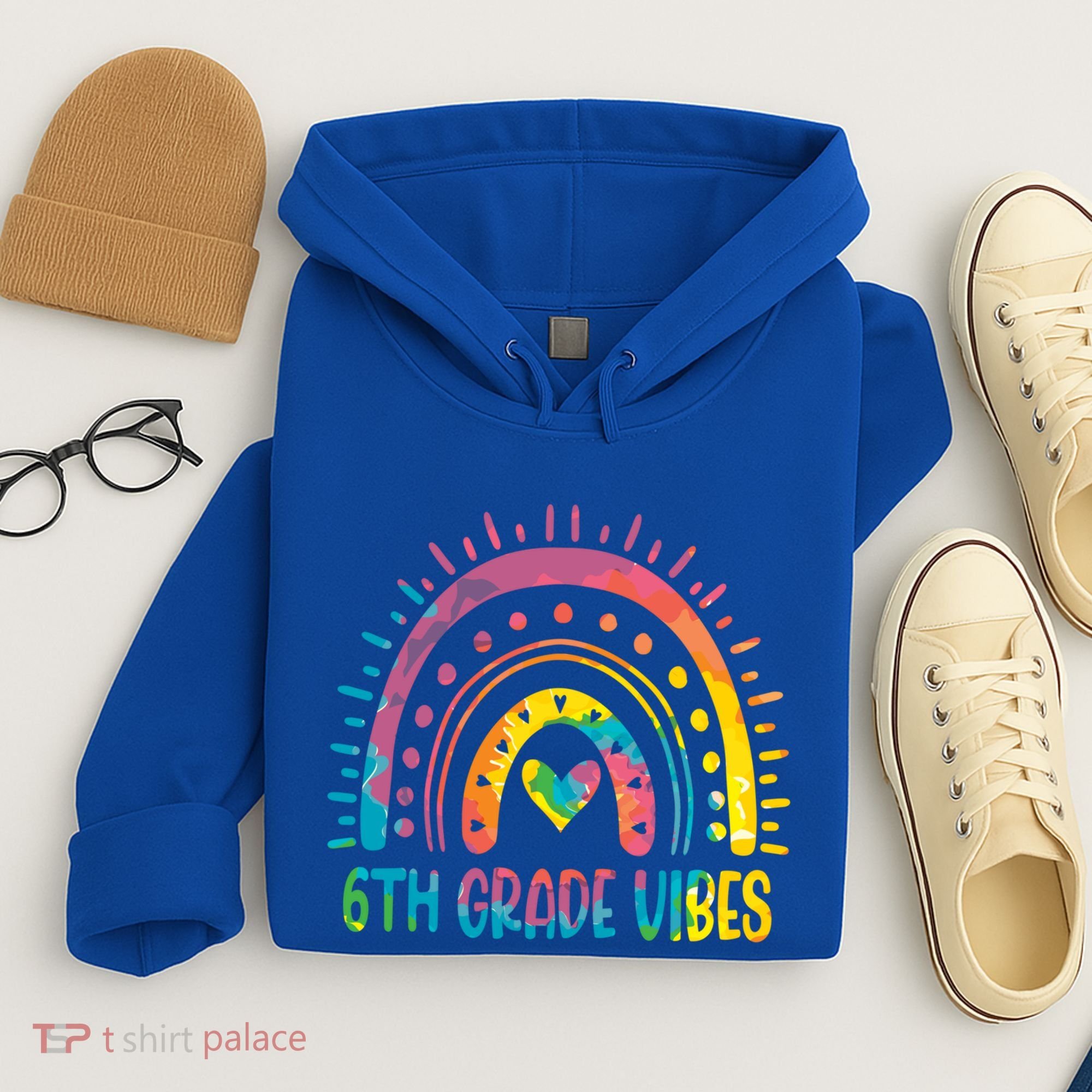Rainbow Sixth 6Th Grade Vibes Back To School Tie Dye Gift Hoodie