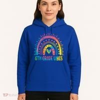 Rainbow Sixth 6Th Grade Vibes Back To School Tie Dye Gift Hoodie thumb 5