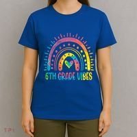 Rainbow Sixth 6Th Grade Vibes Back To School Tie Dye Gift T-Shirt thumb 4