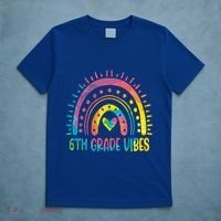 Rainbow Sixth 6Th Grade Vibes Back To School Tie Dye Gift T-Shirt thumb 5
