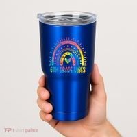 Rainbow Sixth 6Th Grade Vibes Back To School Tie Dye Gift Tumbler thumb 2